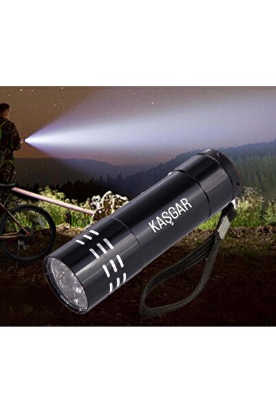 LEIDORY Süper Parlak 9 Ledli Metal Mini El Feneri - SİYAH