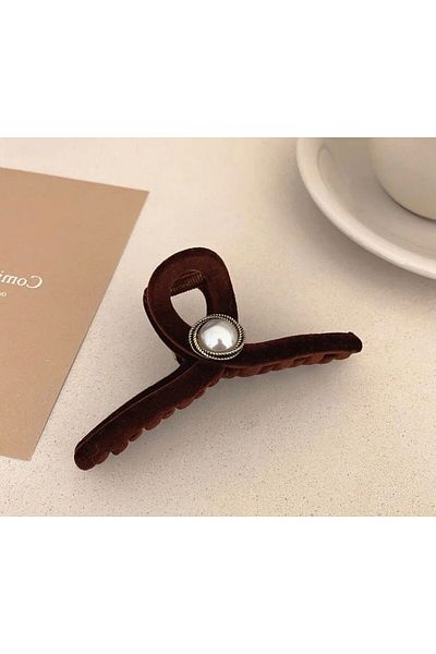 Rachel Brown Velvet Pearl Stone Large Latch Buckle-14 cm