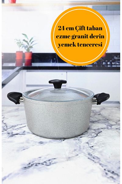 papilla Vilma 24 cm Double base crush granite deep food pot 4 mm