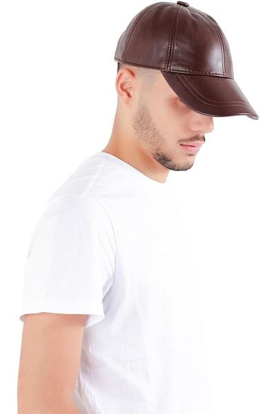derikem 100% Genuine Leather Unisex Leather Cap Adjustable Hat