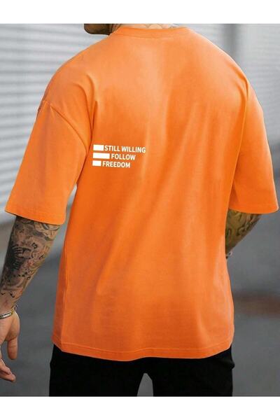 WOODROFFE Ανδρικό μπλουζάκι Oversize - Still Willing Printed, Casual Boyfirend