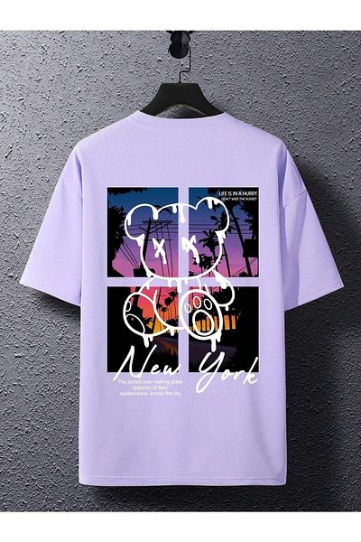 WOODROFFE Life Hurry Ανδρικό μπλουζάκι με στάμπα Oversize Casual Boyfirend