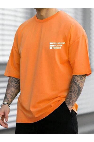 WOODROFFE Ανδρικό μπλουζάκι Oversize - Still Willing Printed, Casual Boyfirend