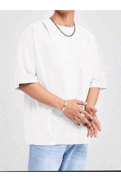WOODROFFE Ανδρικό απλό Basic Oversize Casual T-shirt Unisex Boyfirend