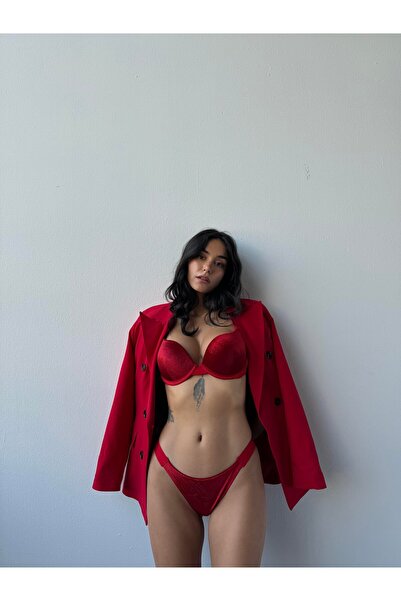 Kelebeklingerie Velvet Pattern Bra Set