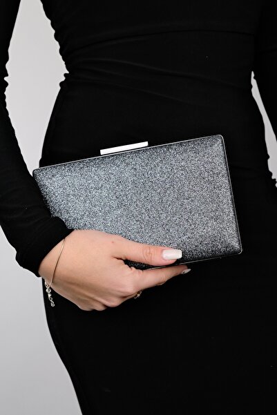 LuviShoes MARSILYA Platinum Sand Glitter Women's Evening Dress Bag