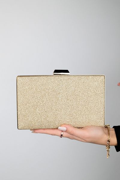 LuviShoes MARSILYA Abendtasche für Damen, Gold/Sand/Glitzer
