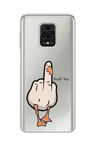 Magic Ring Redmi Note 9 Pro / 9s Uyumlu Duck You Tasarımlı Şeffaf Telefon Kılıfı