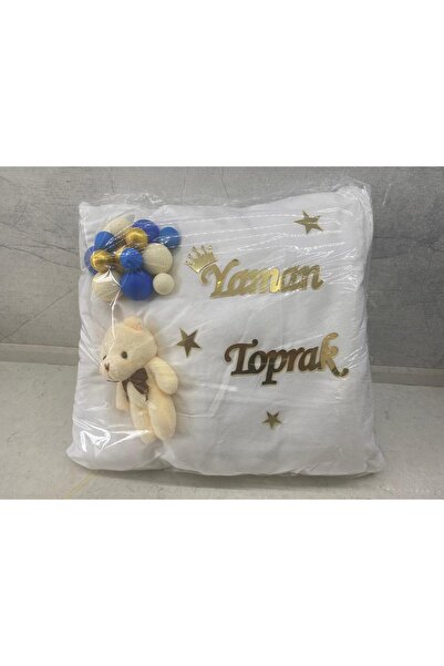 bebek atölyem El Işi Beyaz Yastıklı Kare 35*35 Ebatında Bebek Takı Yastığı