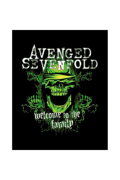 Z zepplin Avenged Sevenfold Green Skull Patch mare pentru spate