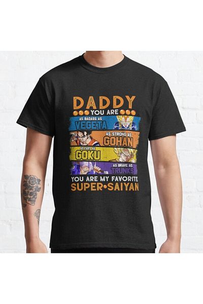 ZOKAWEAR Dragonball Daddy - Saiyan Design Printed Funny T-shirt, Loose Fit