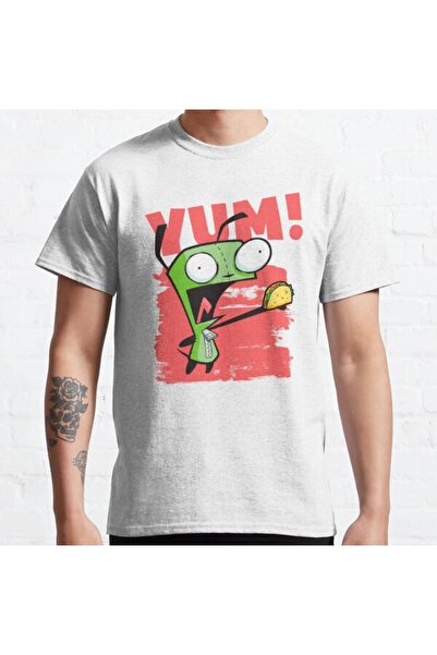 ZOKAWEAR Tricou cu imprimeu unisex Invader Zim Gir Screaming Yum Taco Portret