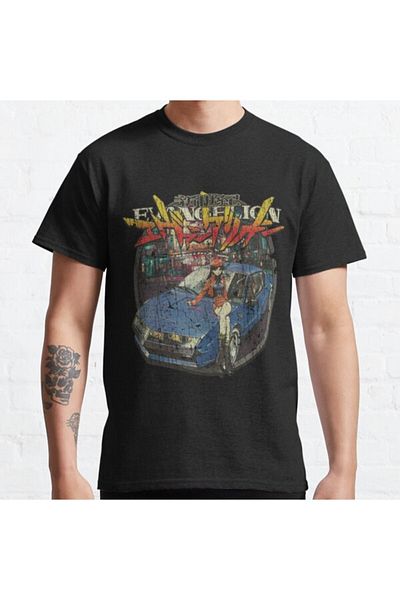 ZOKAWEAR Tricou cu imprimeu cu design Neon Genesis Evangelion loose fit