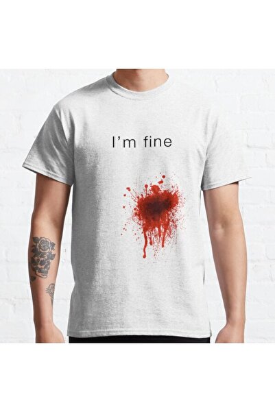 ZOKAWEAR تيشيرت مطبوع بتصميم فضفاض للجنسين من I'm Fine