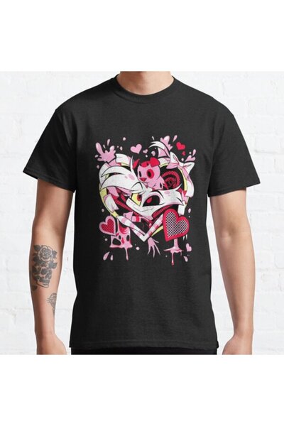 ZOKAWEAR Bol Kalıp Hazbin Hotel Angel Dust Tasarım Baskılı T-shirt