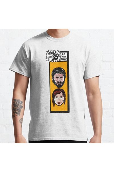 ZOKAWEAR Loose Fit Unisex Comic Book Corner Box Joel Ellie The Last Of Us Fan Art Design Τυπωμένο μπλουζάκι