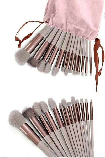 MUJGAN Σετ πινέλων μακιγιάζ 13 τεμαχίων Fix Special Pouch Pink