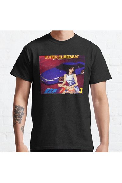 ZOKAWEAR Tricou cu imprimeu Loose Fit Initial D Mako Super Eurobeat Anime Design