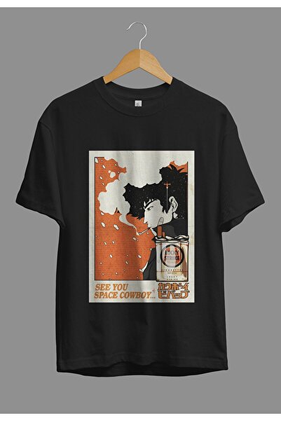 ZOKAWEAR Široka unisex kaubojska majica Bebop S Pike Spiegel Lik Anime dizajn...