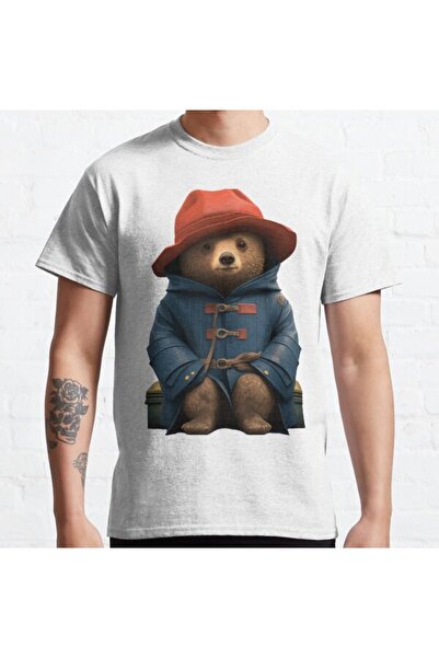 ZOKAWEAR Свободна унисекс тениска с щампи с мече Падингтън и дизайн на куфар