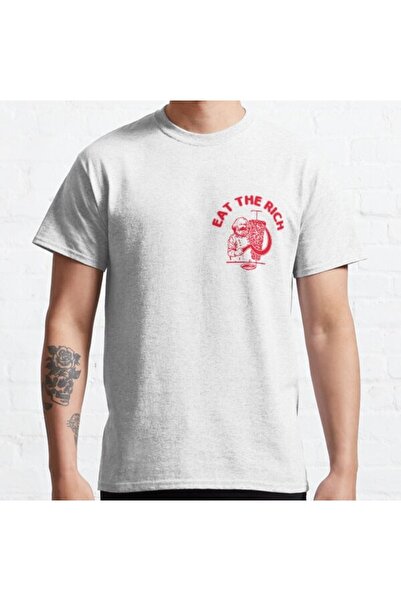 ZOKAWEAR Унисекс тениска с щампа „Eat The Rich Doner Kebab“ с щампа „Карл Мар...