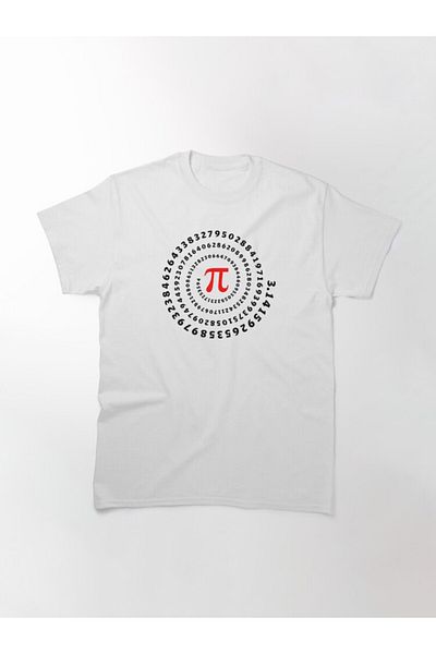 ZOKAWEAR Tricou imprimat irațional cu model unisex Pi,?, spirală, știință, matematică, matematică