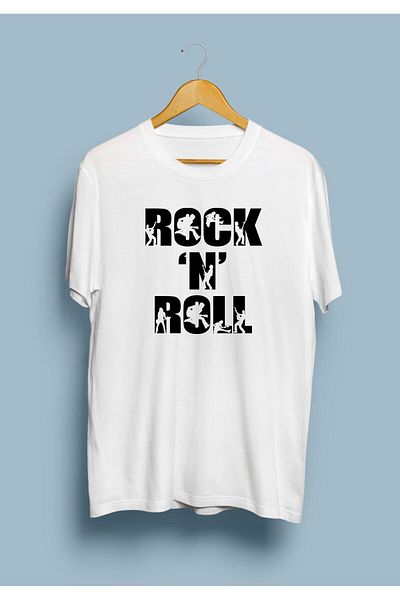 ZOKAWEAR Μπλουζάκι Loose Fit White Rock N Roll με εμπριμέ σχέδιο