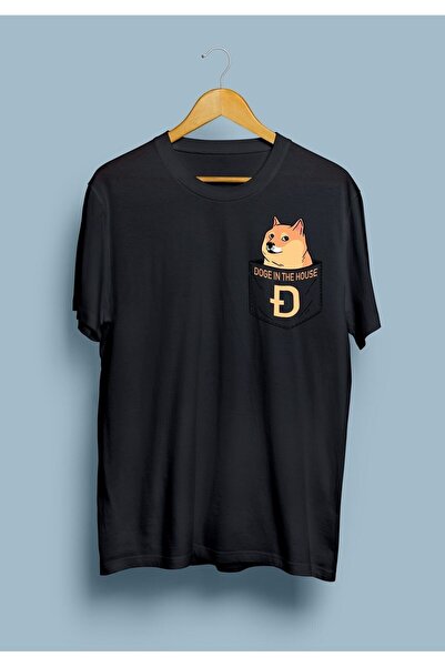 ZOKAWEAR تي شيرت مطبوع عليه عملة دوج إلى القمر بتصميم عملة بيتكوين