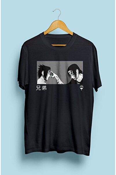 ZOKAWEAR Bol Kalıp Unisex Uchiha Itachi Naruto Anime Karakter Tasarım Baskılı Tişört
