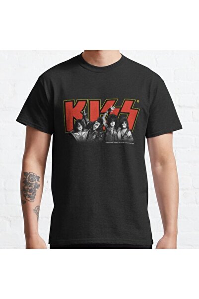 ZOKAWEAR Tricou cu imprimeu unisex Kiss Band Toți Membrii cu design roșu și g...