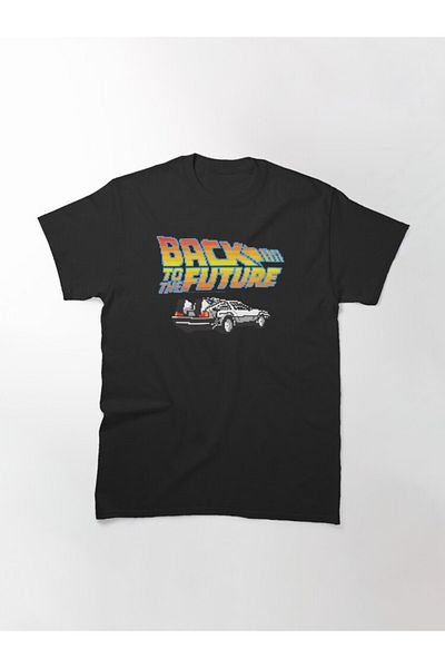 ZOKAWEAR Τυπωμένο μπλουζάκι Loose Fit Unisex Back To The Future 8-bit με λογότυπο Delorean