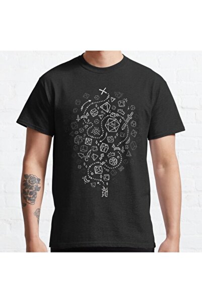 ZOKAWEAR Loose Fit Unisex Dnd D20 Η περιπέτεια ξεκινά! Σχέδιο εμπριμέ μπλουζάκι