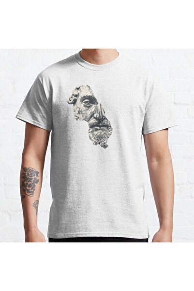 ZOKAWEAR تي شيرت مطبوع بتصميم فضفاض للجنسين ماركوس أوريليوس أنطونيوس أوغسطس /...