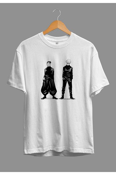 ZOKAWEAR Loose Fit Jujutsu Kaisen Satoru Gojo And Suguru Geto Anime Character Printed Design T-Shirt