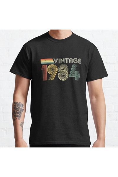 ZOKAWEAR 1984 Model Unisex Vintage Design Printed Tricou pentru aniversarea a 40-a - Loose Fit
