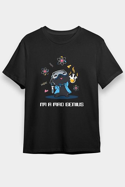 ZOKAWEAR Tricou negru cu imprimeu, unisex, știință, chimie, biologie, - tricou