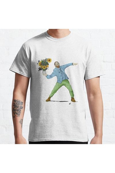ZOKAWEAR Loose Fit Unisex Van Goghsky Design Printed T-shirt