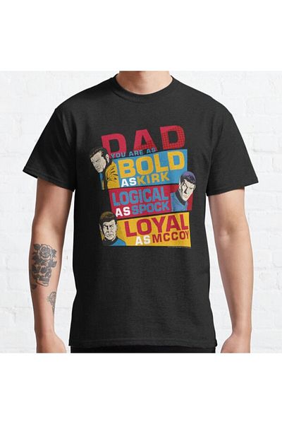 ZOKAWEAR Tricou cu imprimare unisex Star Trek, de ziua tatălui, tu ești îndrăzneț, logic, loial