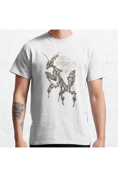 ZOKAWEAR Tricou cu imprimeu unisex Eat The Patriarchy Punk Ghost Mantis cu de...