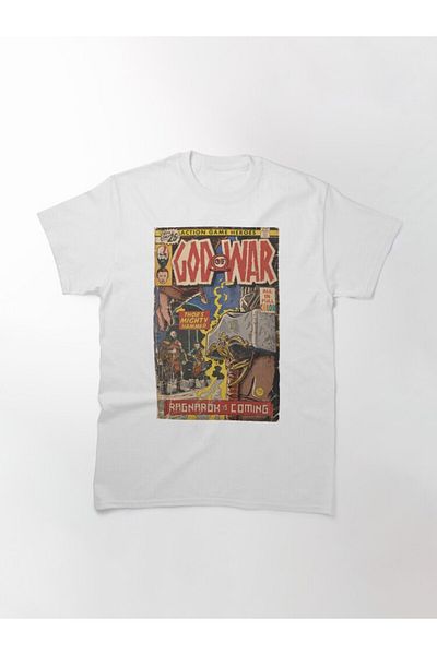 ZOKAWEAR Μπλουζάκι με τυπωμένο μπλουζάκι με χαλαρή εφαρμογή Unisex God Of War Ragnarök Comic Book Cover Fan Art Design