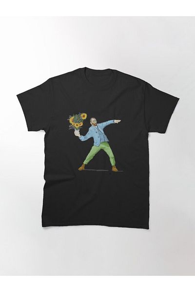 ZOKAWEAR Loose Fit Unisex Van Goghsky Design Printed T-shirt
