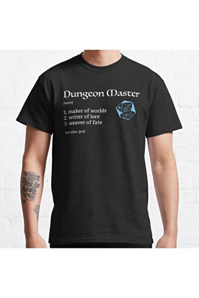 ZOKAWEAR Bol Kalıp Unisex Dungeon Master (DM) Definition For Dungeons And Dragons Tasarım Baskılı Tshirt