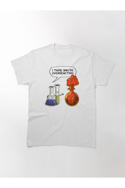 ZOKAWEAR Tricou imprimat unisex cu design loose, Chimie, exagerezi