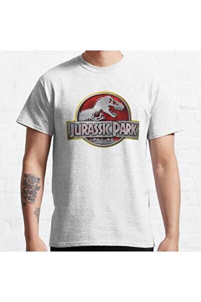 ZOKAWEAR Tricou imprimat cu logo-ul unisex Jurassic Park, roșu, cromat, clasi...