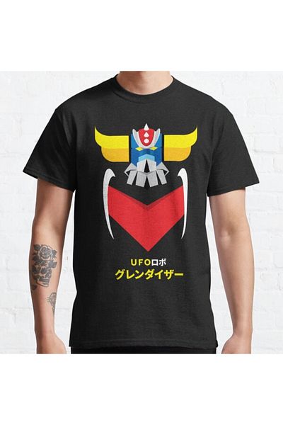 ZOKAWEAR Loose Fit Grendizer - Tricou imprimat cu design de culoare și scris japonez