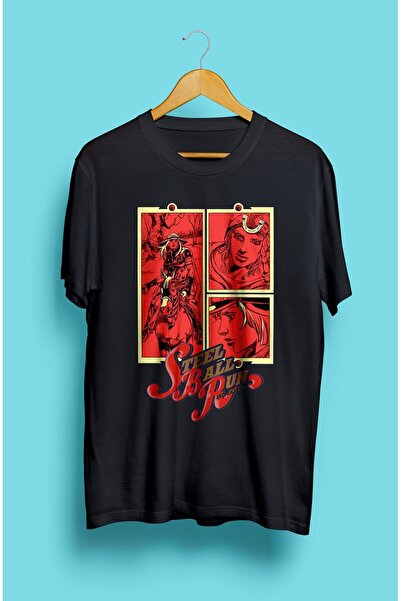 ZOKAWEAR Bol Kalıp Unisex Jojo's Bizarre Adventure Anime Manga Serisi Karakter Tasarım Baskılı Tişört