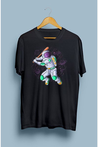 ZOKAWEAR Τυπωμένο μπλουζάκι Loose Fit Unisex Astronaut Space Design