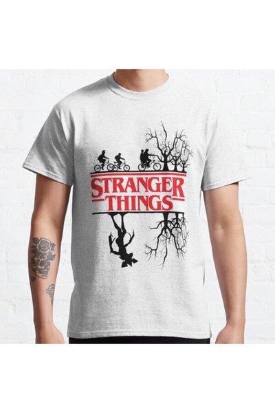 ZOKAWEAR Tricou cu imprimeu unisex Stranger Things (THE DARK SIDE OF THE UPSI...