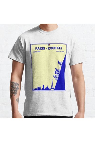 ZOKAWEAR Loose Fit Unisex Paris Roubaix : Vintage Abstract Bicycle Racing Print Design Τυπωμένο μπλουζάκι