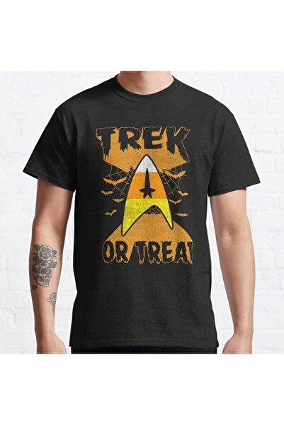 ZOKAWEAR Τυπωμένο μπλουζάκι Loose Fit Unisex Star Trek Halloween Trek Or Treat Vintage με λογότυπο καραμέλα